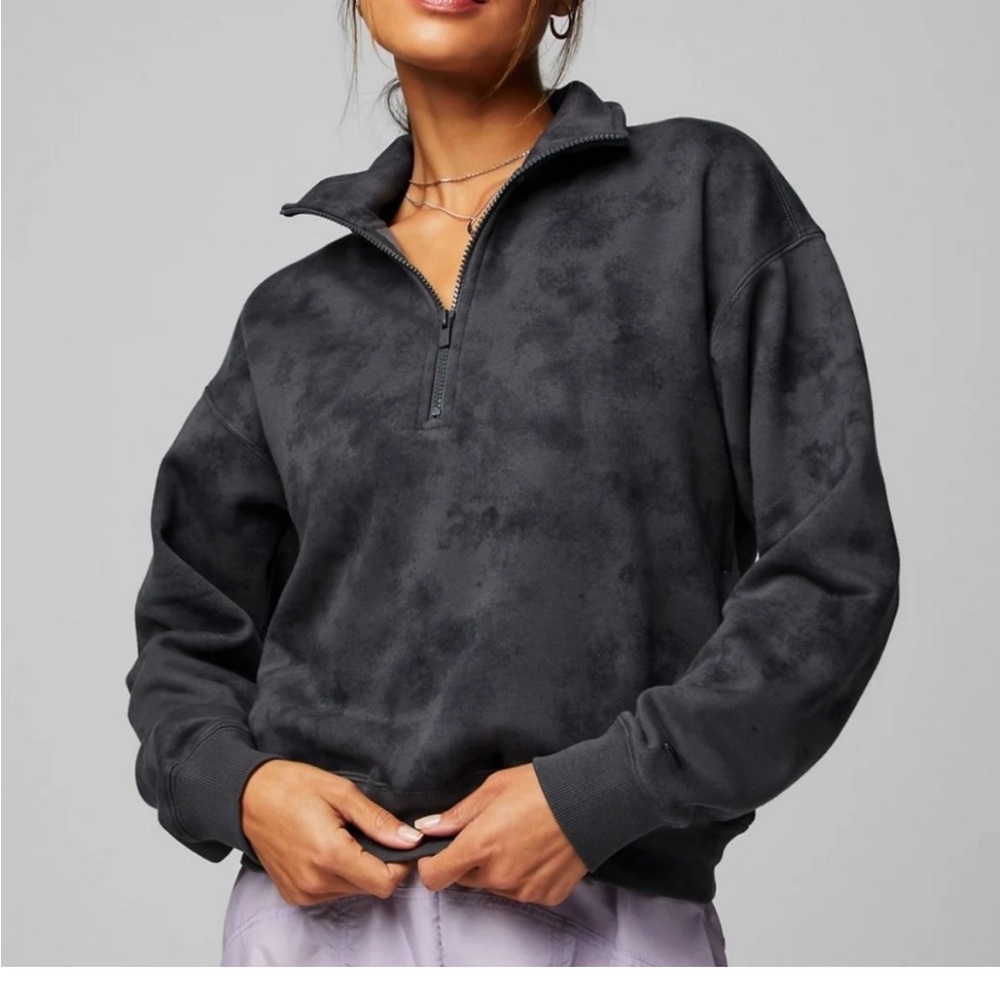 Fabletics Black Quarter-Zip Pullover